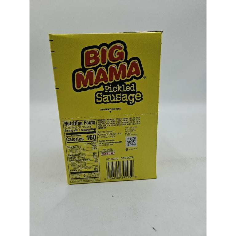 Penrose Big Mama Pickled Sausages, Hot Smoked Links, 2.4 Oz, 12