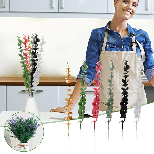 Vegetación artificial de rama de olivo de 38 cm - Hojas decorativas falsas para centros de mesa de bodas, decoración del hogar, oficinas y arreglos para fiestas