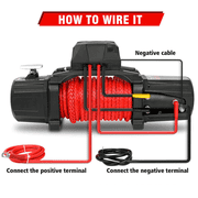 X-BULL XPV 10000LBS Electric Winch 12v Synthetic Rope 2 in 1 Remote Control Truck Trailer Winch 4WD