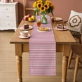 thumbnail image 2 of Pink Striped Cotton Linen Rectangle Table Runners 13"x90", Farmhouse Stripes Modern Vintage Coffee Table Runner Dresser Scarves Luxury Table Runners for Wedding Party Banquet Dinner Decor, 2 of 8