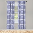thumbnail image 5 of Ambesonne Paisley Window Curtains, Medieval Motifs, Each 28" W x 84" L, Violet and White, 5 of 5