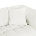 thumbnail image 5 of 84 Inch Sofa Couch, Modern Teddy Fleece Sleeper Sofa with 2 Throw Pillows & Sturdy Hardware Legs, Upholstered Tufted 3 Seater Couch Furniture for Living Room, Bedroom, Office, Beige, 5 of 9