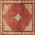 thumbnail image 1 of Ahgly Company Indoor Square Medallion Brown Traditional Area Rugs, 6' Square, 1 of 4