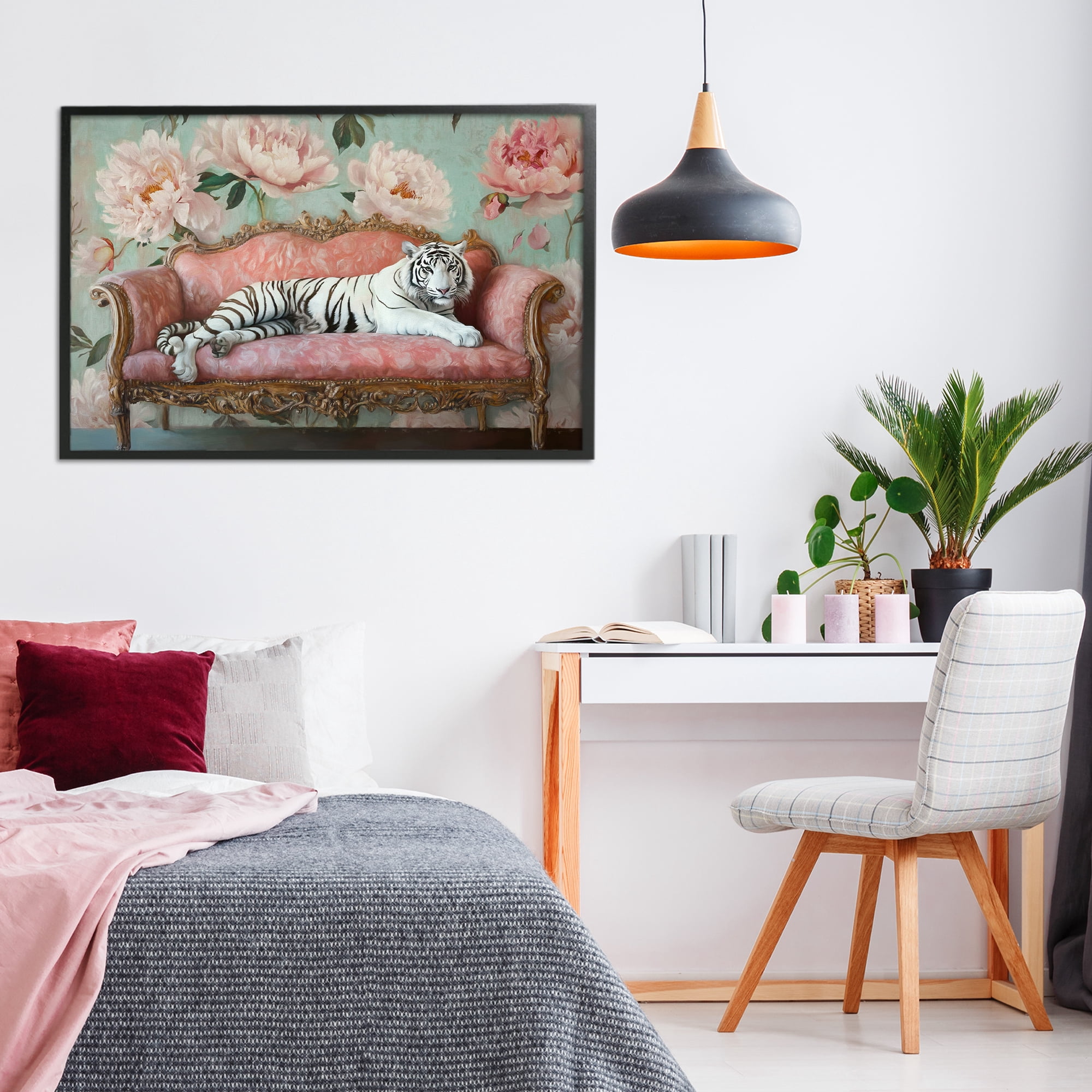 Stupell Industries Where The Tiger Dreams Black Framed Giclee Art, design by Tina LeCour