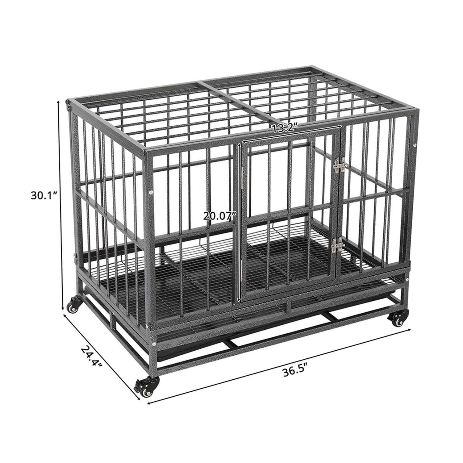 Pefilos 36" Heavy Duty Dog Cage Crate Kennel Metal Escape Proof Kennel, Dog Crate for Large Dogs, Rabbit Hutch with Tray, Gray Pefilos 36" Heavy Duty Dog Cage Crate Kennel Metal Escape Proof Kennel, Dog Crate for Large Dogs, Rabbit Hutch with Tray, Gray