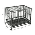 thumbnail image 4 of Pefilos 36" Heavy Duty Dog Cage Crate Kennel Metal Escape Proof Kennel, Dog Crate for Large Dogs, Rabbit Hutch with Tray, Gray, 4 of 14