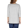 thumbnail image 3 of Tiijoy Girls Striped 3/4 Sleeve T-Shirt Casual Crew Neck T Shirt Top, Sizes 3-14, 3 of 5