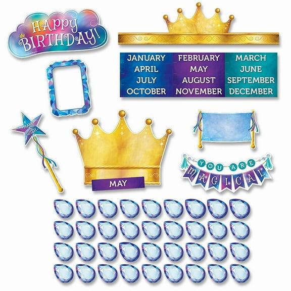 Mystical Magical Happy Birthday Mini Bulletin Board Set, 55 Pieces