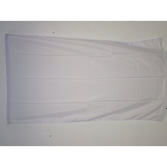 AZ Flag Plain White Flag 3x5 ft Light Polyester 2 Grommets 150x90 cm