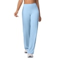 thumbnail image 3 of Women Workout Leggings No Front Seam Straight Leggings Light Blue S, 3 of 10
