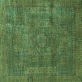 thumbnail image 1 of Ahgly Company Machine Washable Indoor Square Abstract Turquoise Blue Modern Area Rugs, 5' Square, 1 of 4