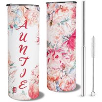 Aunt Tumbler - Auntie Cups Auntie Gifts from Niece - 20 Oz Insulated Auntie Coffee Cup, Mug, Water Bottle, Drinking Glasses - Mothers Day Gift for Aunt Birthday Christmas Gifts for auntie