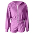 thumbnail image 5 of Track Suits for Women Set Long Sleeve Zip Up Cropped Hoodie Jacket and Shorts 2 Piece Matching Set Sweat Shorts Sets, 5 of 5