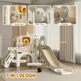 thumbnail image 4 of Qaba 7-in-1 Toddler Slide, Playset Indoor for Ages 1-6 Years w/ Ring Toss, 4 of 10
