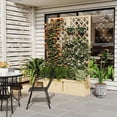 thumbnail image 3 of EastVita Cedar Privacy Screen Planter Combo Freestanding Hinged Panels Built In Drainage for Patio Deck Backyard, 3 of 5