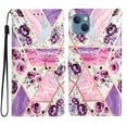 thumbnail image 2 of Nalacover Wallet Case for iPhone 15 Plus with Painting Pattern PU Leather Magnetic Kickstand Flip Folio Cover, Card Slots Holder Soft Silicone Shockproof Protective Case, Purple Flower, 2 of 8