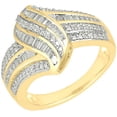 thumbnail image 3 of 1/2 Carat T.W. Baguette and Round Diamond 10kt Yellow Gold Twist Ring, 3 of 3