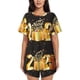 thumbnail image 1 of Balery Happy New Year 2025 C Conjunto de Pijama para Mujer con Estampado, Dos Piezas de Manga Corta y Shorts, Ropa de Dormir Suave con Cuello Redondo y Bolsillos-3X-Large, 1 of 6