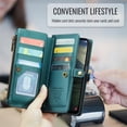 thumbnail image 4 of CaseMe Leather for Samsung Galaxy A17 Case Wallet【RFID Blocking】with 10-Card Holder Zipper Bills Slot, Soft PU Leather Magnetic Shoulder Wrist Strap for Samsung Galaxy A17 Wallet Case Women,Green, 4 of 13