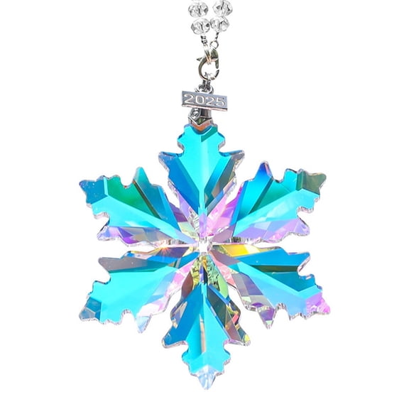 Annual Edition Christmas Snowflake Ornament,Crystal Christmas Ornaments 2025,Crystal Ornament for Christma Tree,Beautiful Ornaments for Women Girls