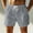 Gray, variant on Dolkfu Mens 5 inch Shorts Drawstring Solid Color Loose Fit Washed Cotton Beach Shorts Trendy Men Shorts 2025,L