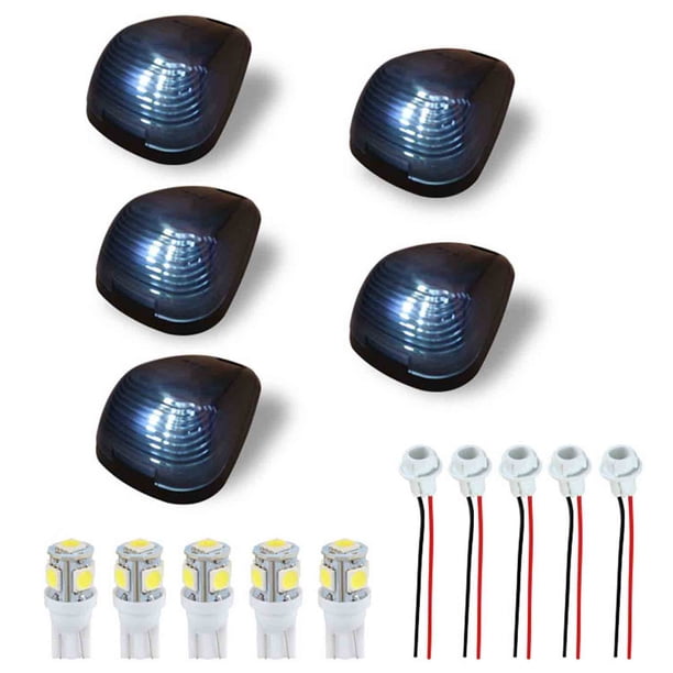 Juego de luces de posición en el techo de una camioneta | 10 Chips LED Bombilla T10 | Lente ABS resistente al agua | Ajuste universal para camiones, remolques, autobuses, vehículos recreativos