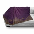 thumbnail image 3 of Oriental Soft Flannel Fleece Blanket, Eastern Style Ornamental Graphic Lace Pattern on a Background with Floral Swirls, Cozy Plush for Indoor and Outdoor Use, 50" x 70", Multicolor, by Ambesonne, 3 of 6