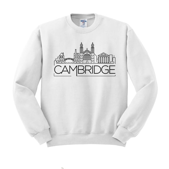 Skyline Cambridge England Sweatshirt Unisex Large White