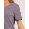 thumbnail image 5 of DARING DIVA Women's 2 Pcs Ribbed Knit Lounge Outfits Casual Pajama Sets Purple S, 5 of 5
