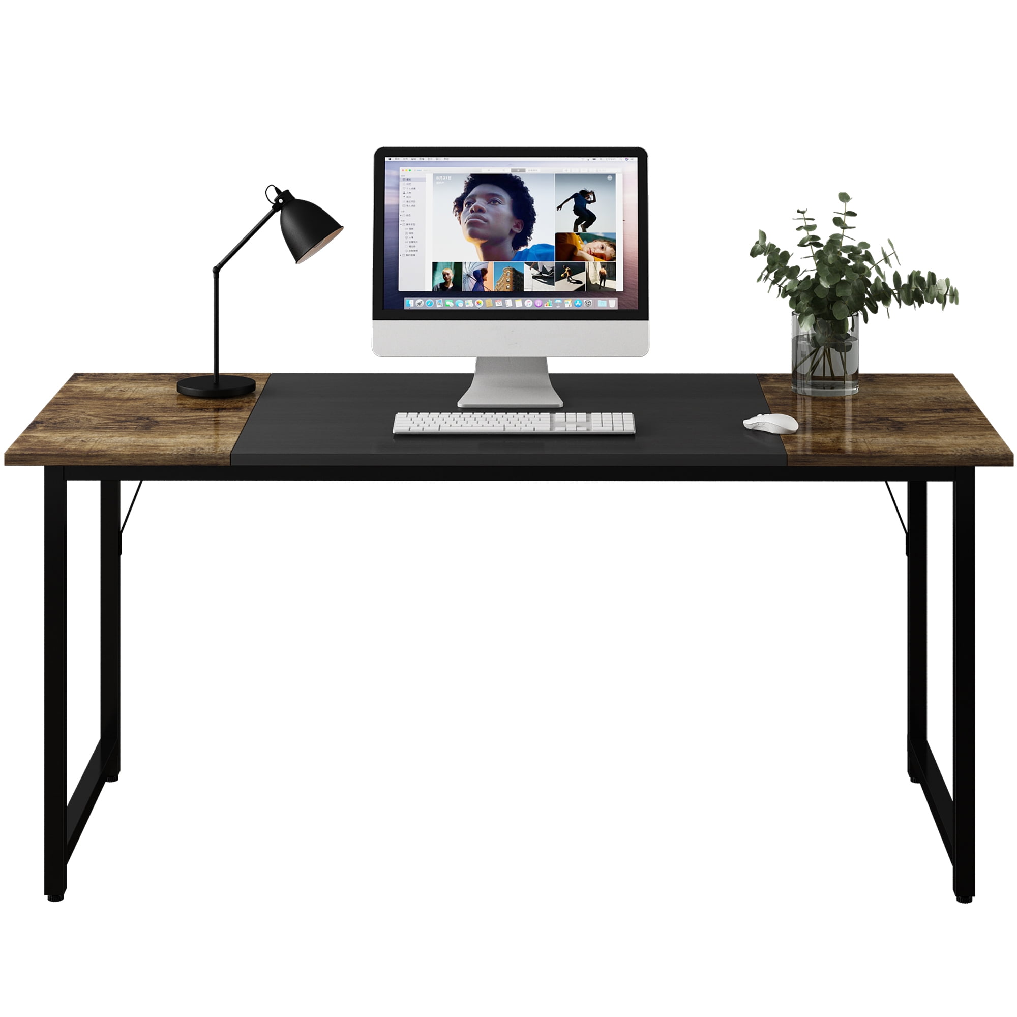 56" Accent Writing Desk Computer Desk with Splice Board, Wood Home