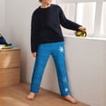 thumbnail image 5 of Susaid Blue Christmas Print Soft Teen Sleep Pants, Long Pajama Bottoms with Two Pockets and Elastic Waist, Designed for Ages 5-16-Medium, 5 of 6