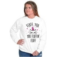 thumbnail image 4 of Fluff You Fluffin Kitty Cat Funny Pun Women Crewneck Sweatshirt Brisco Brands S, 4 of 6