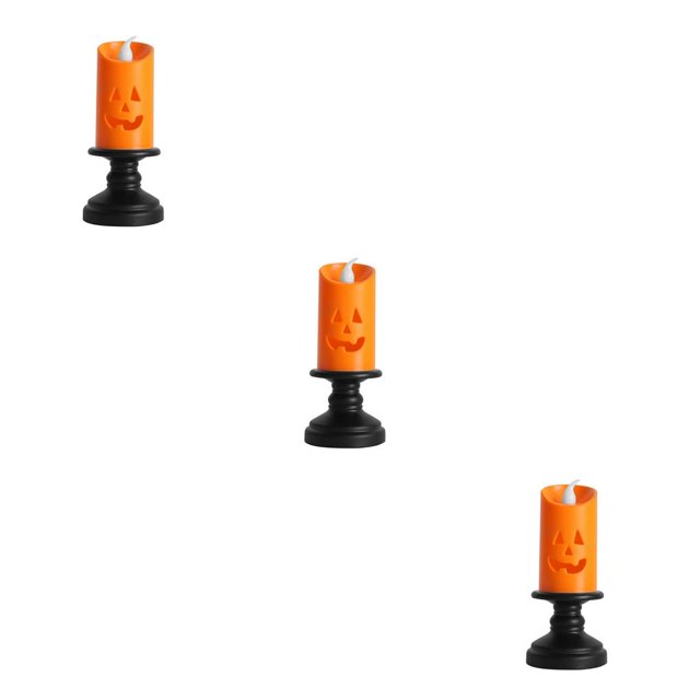 Inteprter de Halloween de 1/12 Uds., candelabro LED colorido sin llama, decoración de mesa, calabaza, decoración de fiesta de Halloween PC 1 3piezas Inteprter CBP254903