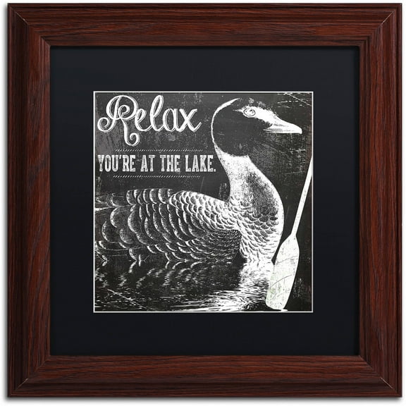 Trademark Fine Art "Lake House IV" Canvas Art by Color Bakery Black Matte, Wood Frame