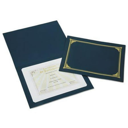 1 Gold Foil Cover Ability One 5195771 12.5 x 9.75 in. Skilcraft Gold Foil Document Cover, Blue - Pack of 5 ()