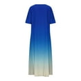 thumbnail image 5 of DailyTrove Women's Short Sleeve V Neck Ombre Maxi Dress, Elegant Outerwear for Summer Seaside Weddings Romantic Dates, 5 of 6