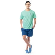 Fish N Vibe Men's Short Sleeve Fishing Performance Outdoor Graphic T-Shirt, Aqua Haze, L