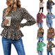 thumbnail image 4 of Tops de mujer Casual manga larga cuello redondo estampado floral fruncido Ruf, 4 of 4