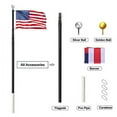 thumbnail image 2 of WinisKi Telescoping Flag Pole 20ft Black Extra Thick, Outdoor Heavy Duty Inground Adjustable Height Aluminum Telescopic Flagpole Kit, Golden&Silver Balls Top, 1 USA Flag, Residential Commercial Pole, 2 of 3