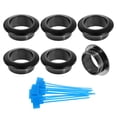 thumbnail image 1 of 6Pack 1" (25mm) ABS Plastic Cable Hole Cover with Cable Ties, Metallic Black, 1 of 7