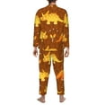 thumbnail image 5 of Kll Dinosaurs And Leaves Sleepwear Mens Flannel Pajamas,Long Cotton Pj Set, 5 of 9