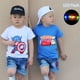 thumbnail image 2 of New Boy Set manga corta LED Flash McQueen dibujos animados verano algodón niños ropa niños traje ropa Capitán América Spiderman110 (3T-4T) Gao Jinjia LED, 2 of 2