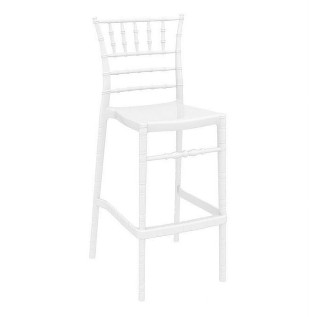 Compamia Tabouret de Bar Chiavari - Ensemble de 1, Blanc Brillant