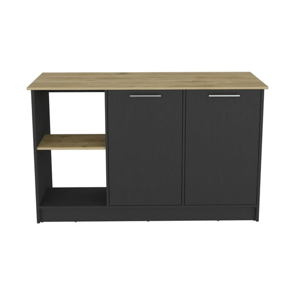 CoSoTower Kitchen Island Padua, Kitchen, Black / Macadamia