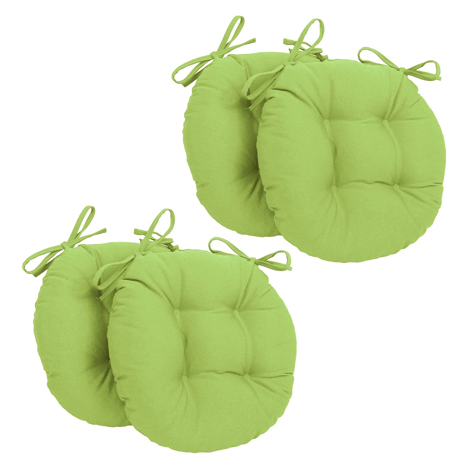 Blazing Needles 16 x 16 in. Round Twill Dining Chair Cushions with Ties Set of 4