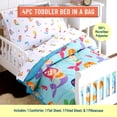 thumbnail image 3 of Wildkin Kids 4 Pc Toddler Microfiber Bed in a Bag for Boys & Girls (Mermaids Blue), 3 of 9