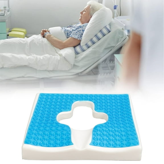 Anti Bedsore Cushion, Bed Sore Cushion for Butt, Tailbone Pain Relief Cushion, Breathable Fiber Bedsore Pressure Relief Pillow, T Shaped Opening Triangular Design for Elderly, Bedridden, Disabled