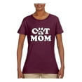 thumbnail image 2 of Wild Bobby, Best Paw Cat Mom, Pop Culture, Women Graphic Tee, Maroon, Small, 2 of 3