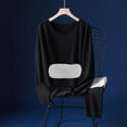 thumbnail image 2 of SELONE Thermal Underwear Sets for Women Silk Tight V Neck Long Sleeve Tops Fleece Elastic Waist Pants Home Clothes, 2 of 5