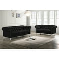 thumbnail image 6 of New Classic Emma 2-Piece Crystal Velvet Fabric Loveseat & Sofa Set in Black, 6 of 6